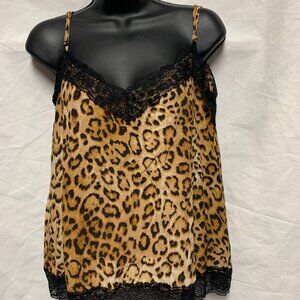 NWT Leopard Print Lace Trim Camisole Tank Zara brand SZ M Animal Print Mob Wife